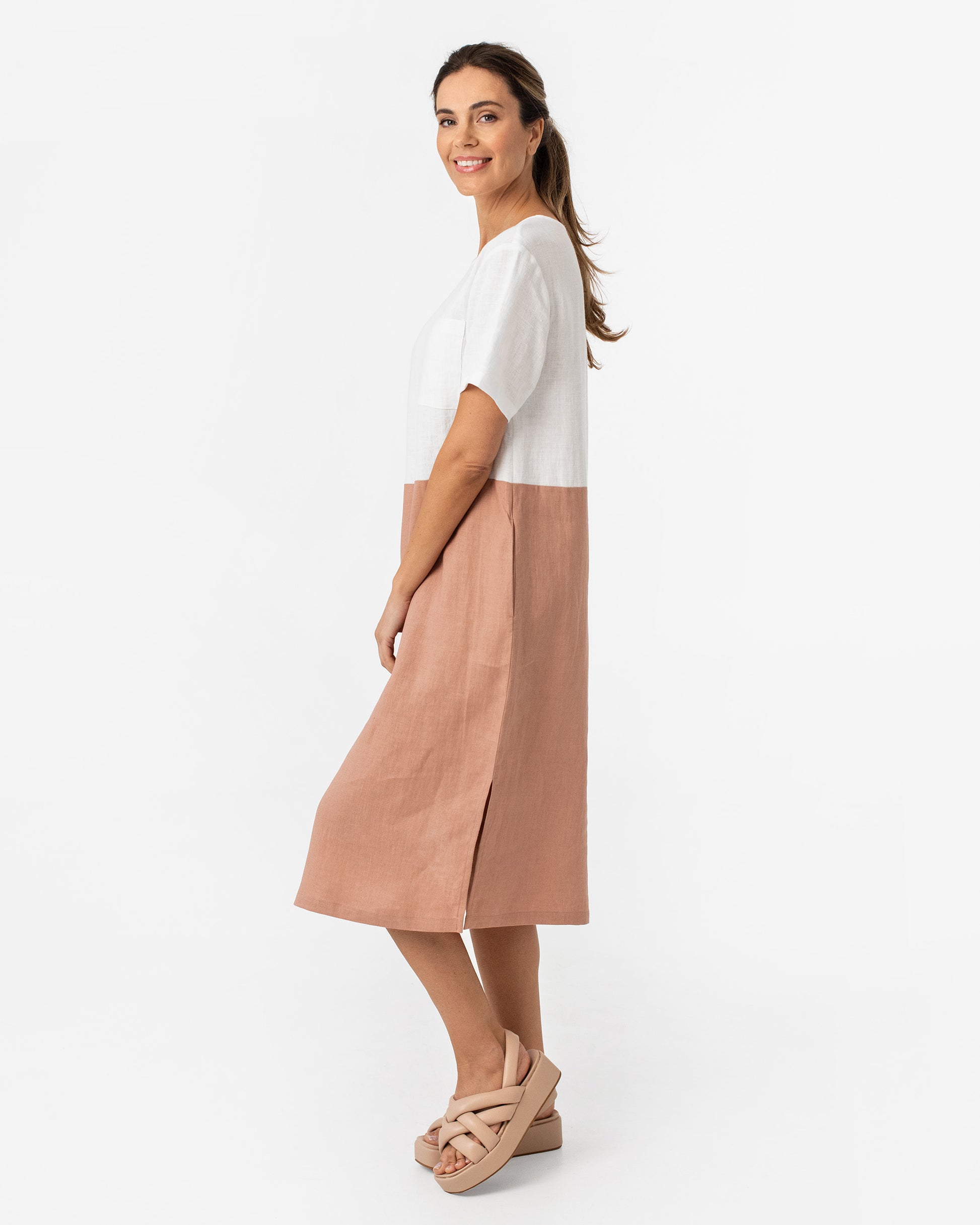 Color-block Linen Dress PALAWAN | MagicLinen XXL Color-block Linen Dress PALAWAN | MagicLinen XXL