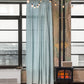 Custom size rod pocket linen curtain panel (1 pcs) in Dusty blue - MagicLinen