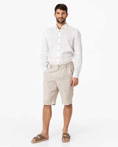 F_Gotal Linen Shorts for Men, Men's Linen Casual Classic Short Elastic  Waist Summer Beach Lightweight Board Slim-Fit with Pockets