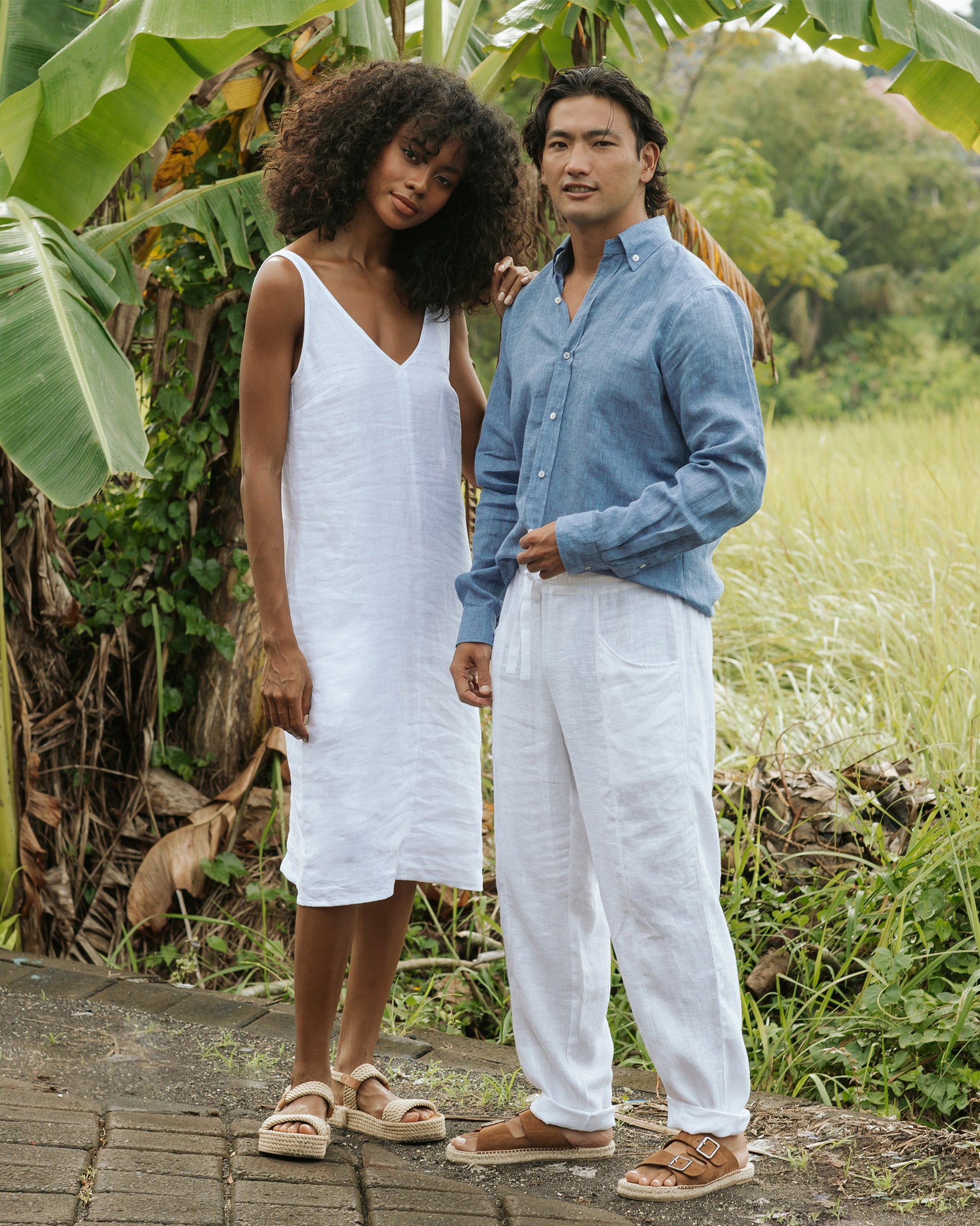 Cut-Out Linen Dress TAHITI in White | MagicLinen Cut-Out Linen Dress TAHITI in White | MagicLinen
