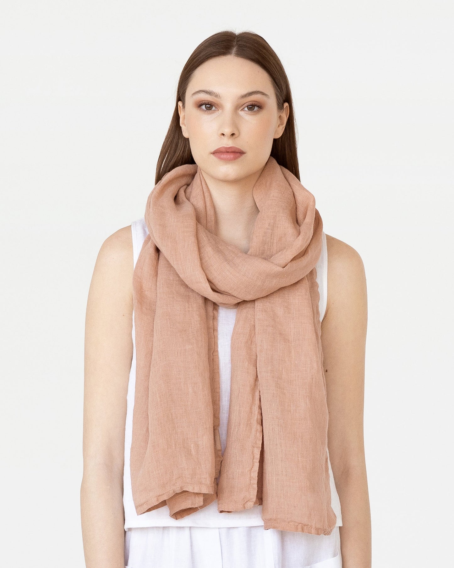 Ash rose linen scarf - MagicLinen