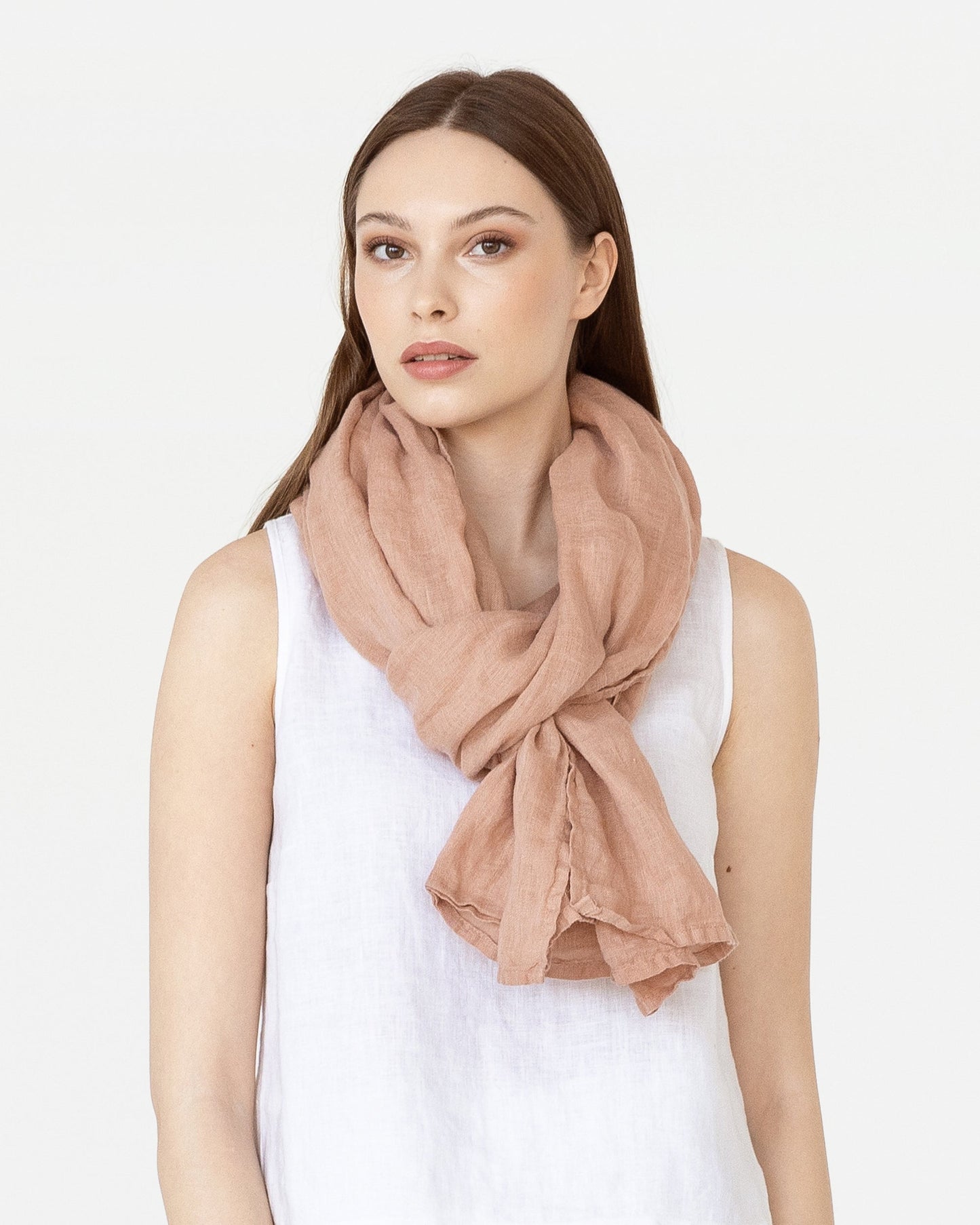 Ash rose linen scarf - MagicLinen