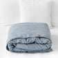 Custom size Blue melange linen duvet cover - MagicLinen