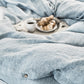 Custom size Blue melange linen duvet cover - MagicLinen