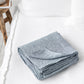 Custom size Blue melange linen flat sheet - MagicLinen