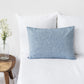 Custom size Blue melange linen pillowcase - MagicLinen