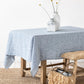 Custom size Blue melange linen tablecloth - MagicLinen