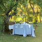 Custom size Blue melange linen tablecloth - MagicLinen