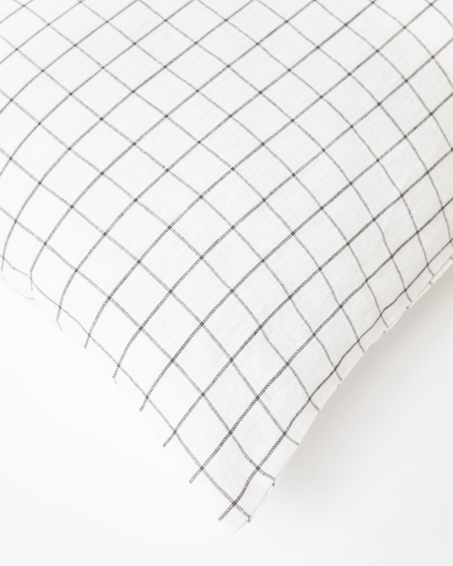 Body pillowcase in Charcoal grid - MagicLinen