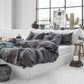 Custom size Charcoal gray linen duvet cover - MagicLinen