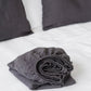 Custom size Charcoal gray linen fitted sheet - MagicLinen