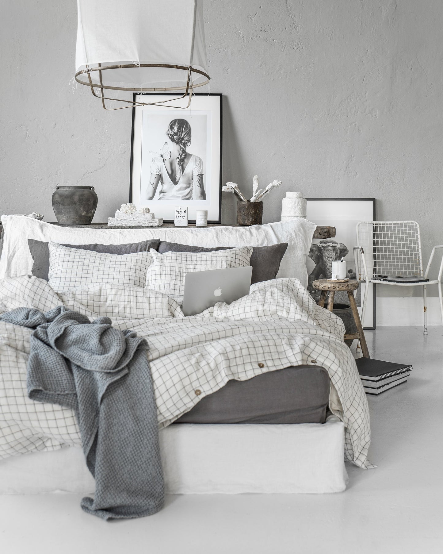 Custom size Charcoal gray linen fitted sheet - MagicLinen