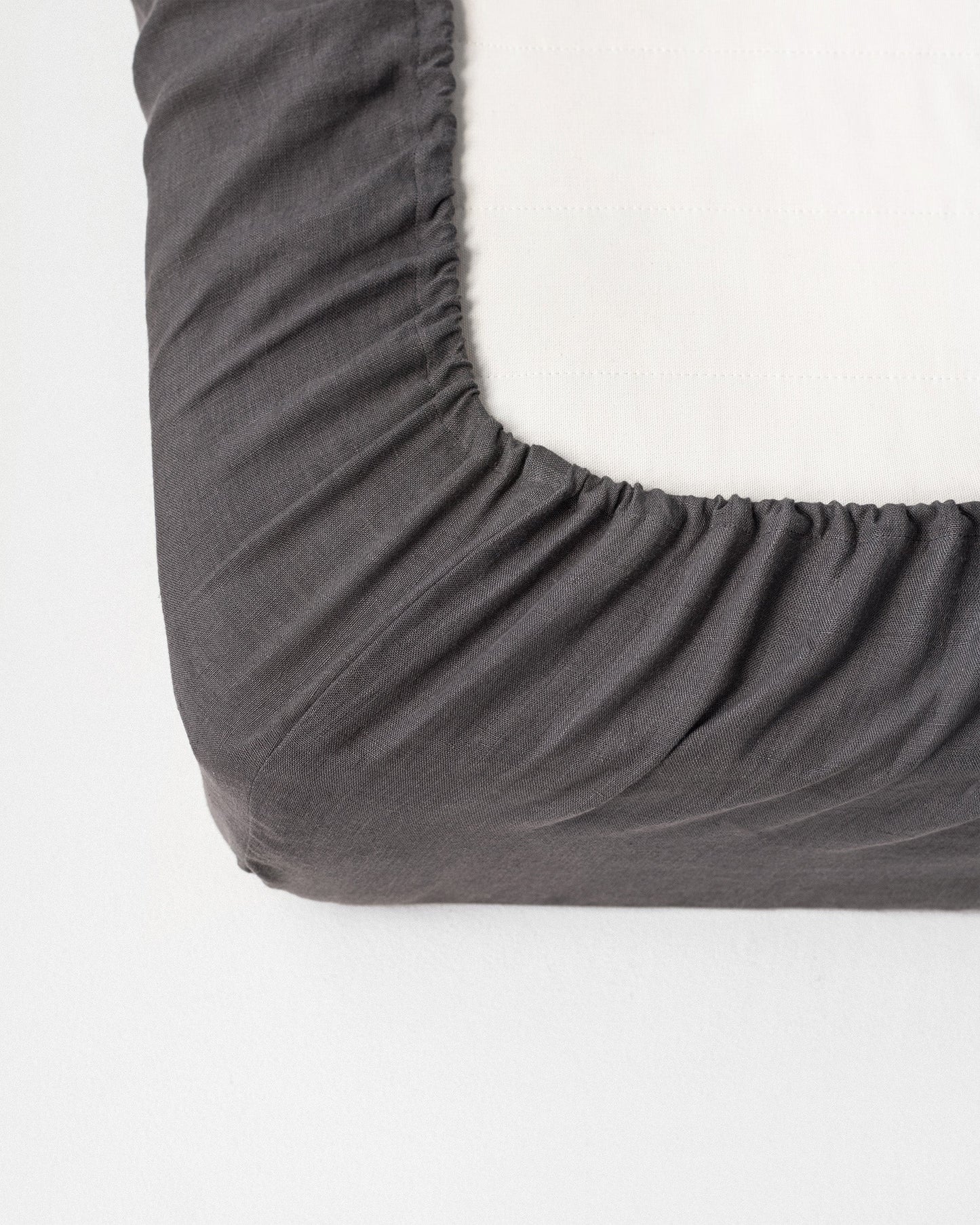 Custom size Charcoal gray linen fitted sheet - MagicLinen