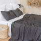Custom size Charcoal gray linen flat sheet - MagicLinen