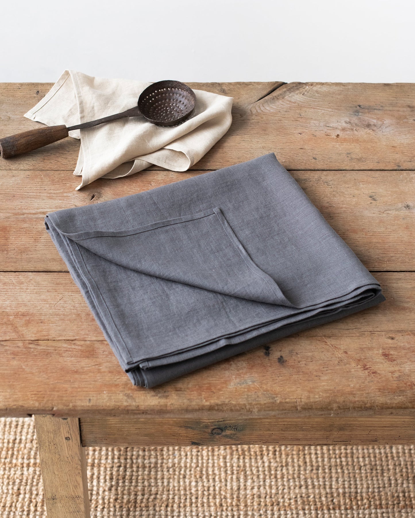 Custom size Charcoal gray linen tablecloth - MagicLinen