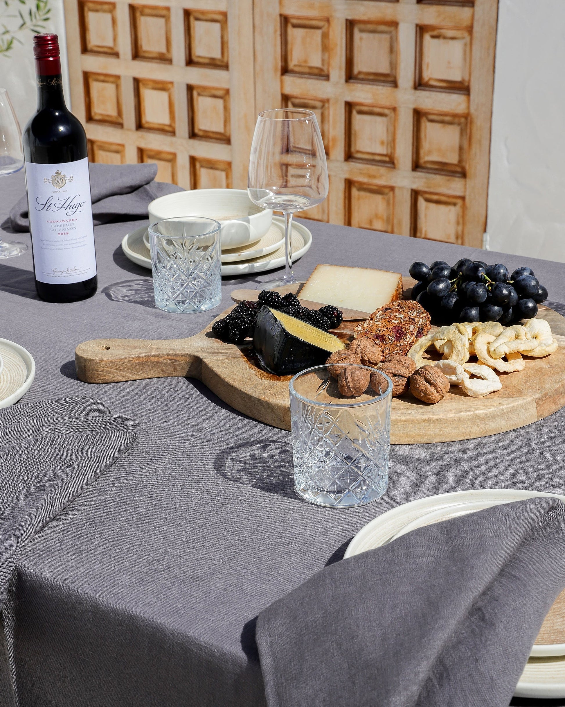 Custom size Charcoal gray linen tablecloth - MagicLinen