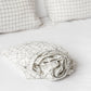 Custom size Charcoal grid linen fitted sheet - MagicLinen