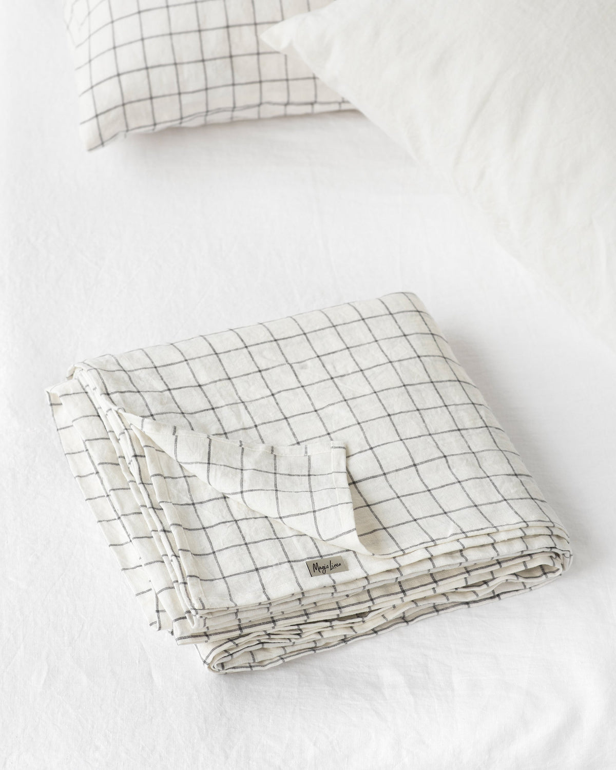 grid linen flat sheet