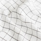 Custom size Charcoal grid linen flat sheet - MagicLinen