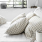 Custom size Charcoal grid linen pillowcase - MagicLinen