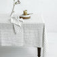 Custom size Charcoal grid linen tablecloth - MagicLinen