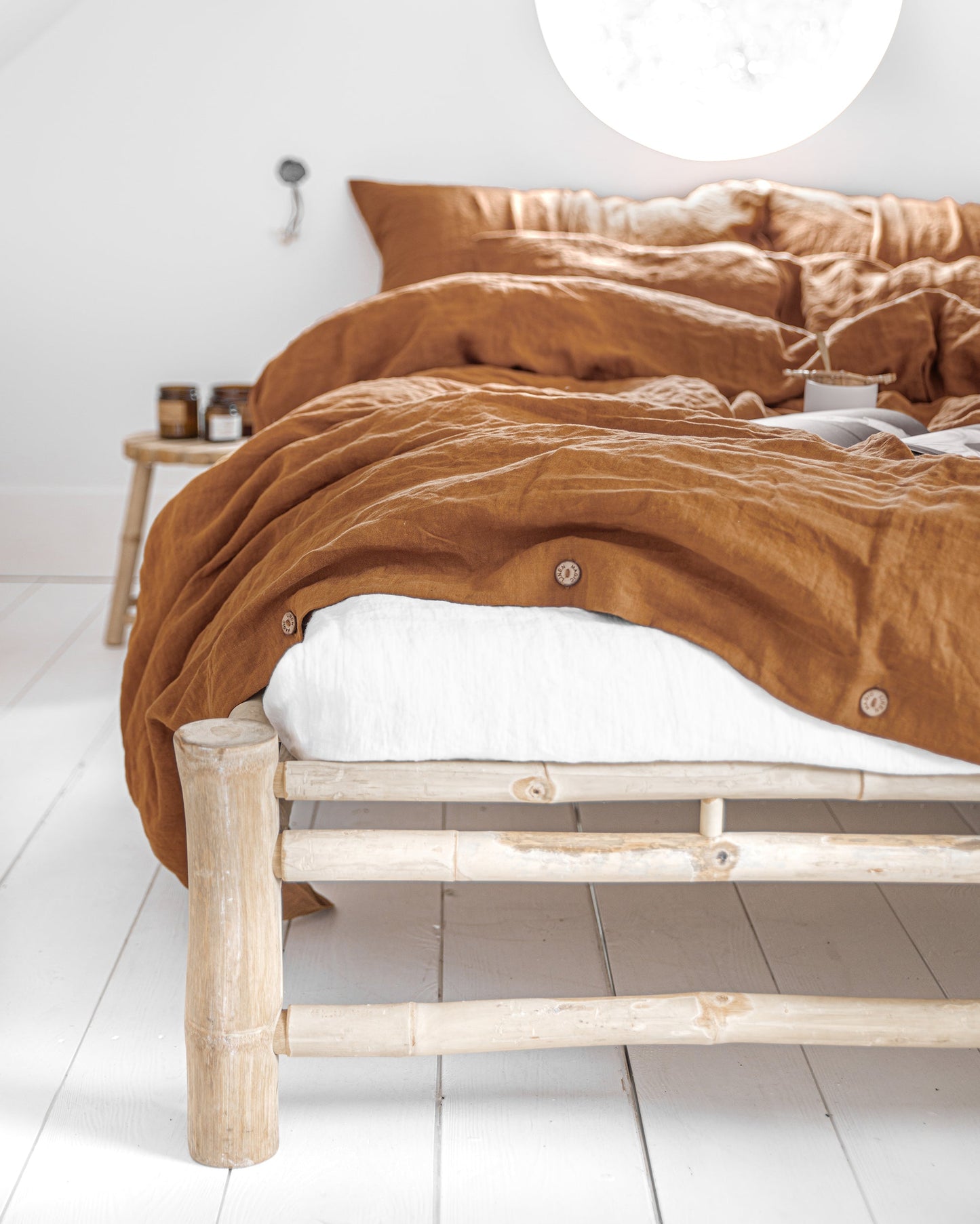 Custom size Cinnamon linen duvet cover - MagicLinen