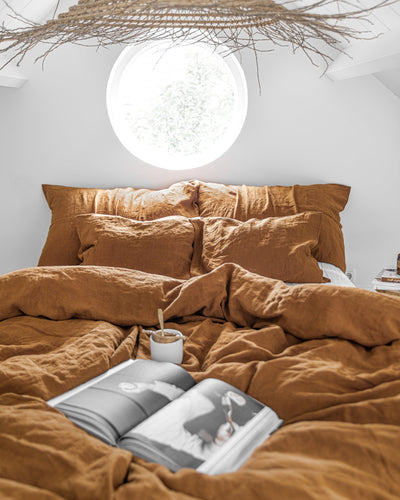 Cinnamon linen duvet cover set (3 pcs) - MagicLinen