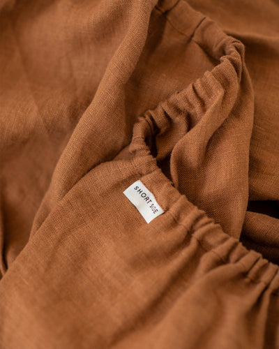 Cinnamon linen fitted sheet - MagicLinen