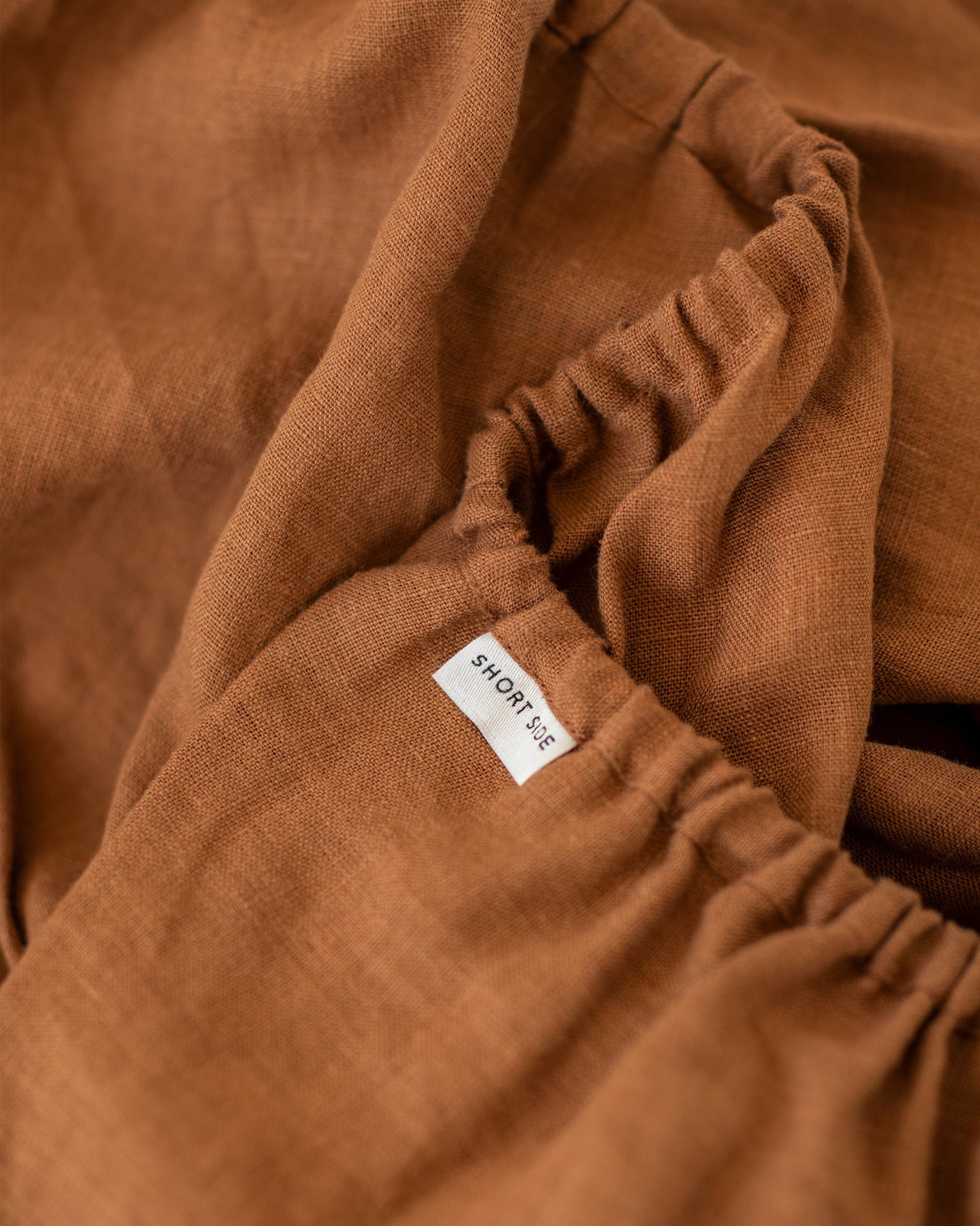 Custom size Cinnamon linen fitted sheet - MagicLinen