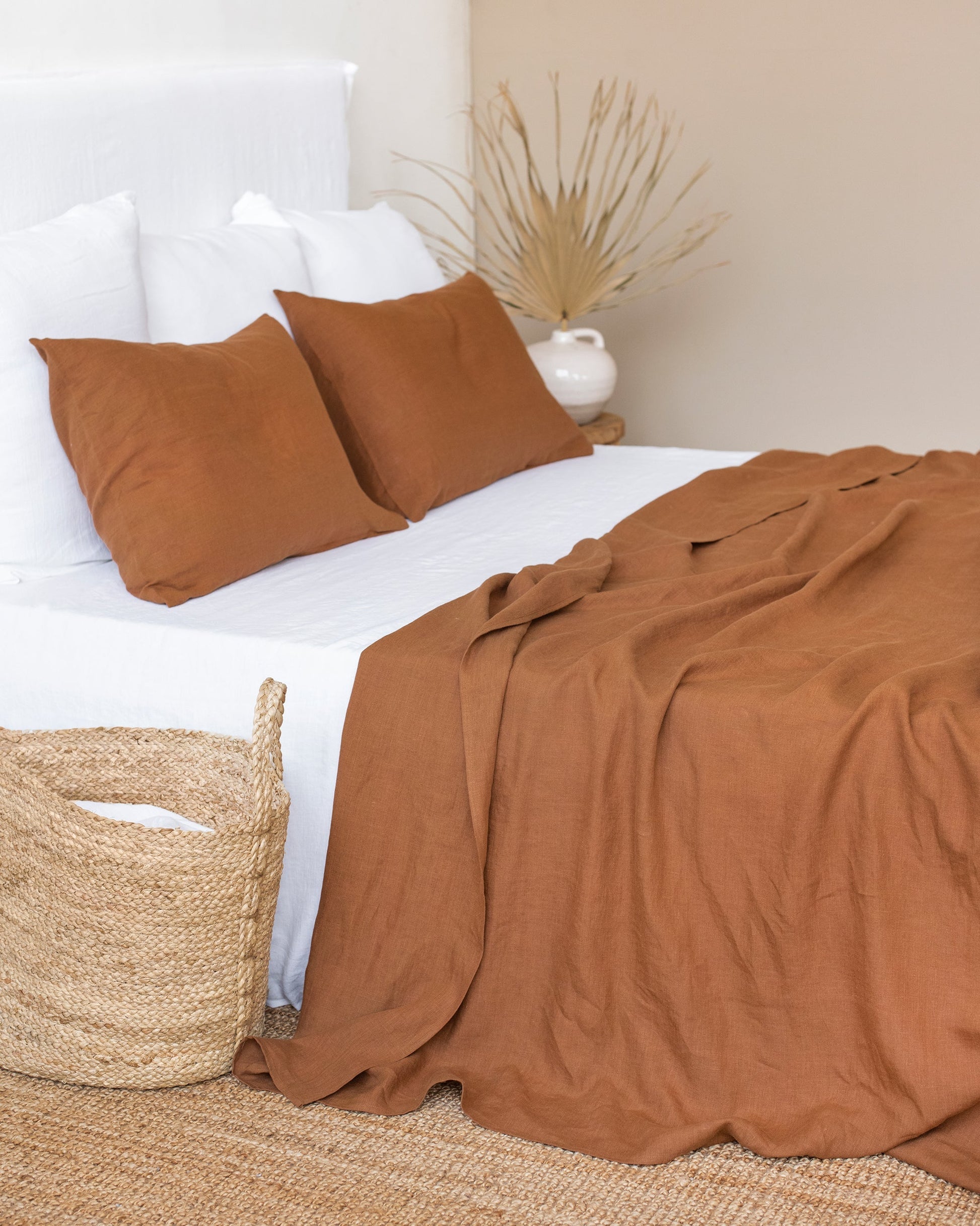 Custom size Cinnamon linen flat sheet - MagicLinen