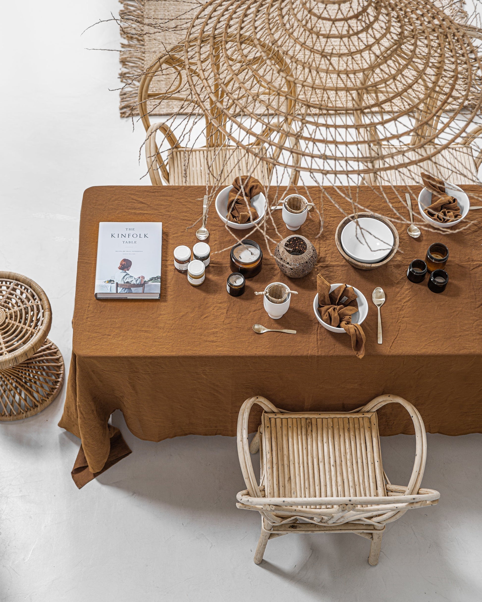 Custom size Latte linen tablecloth - MagicLinen