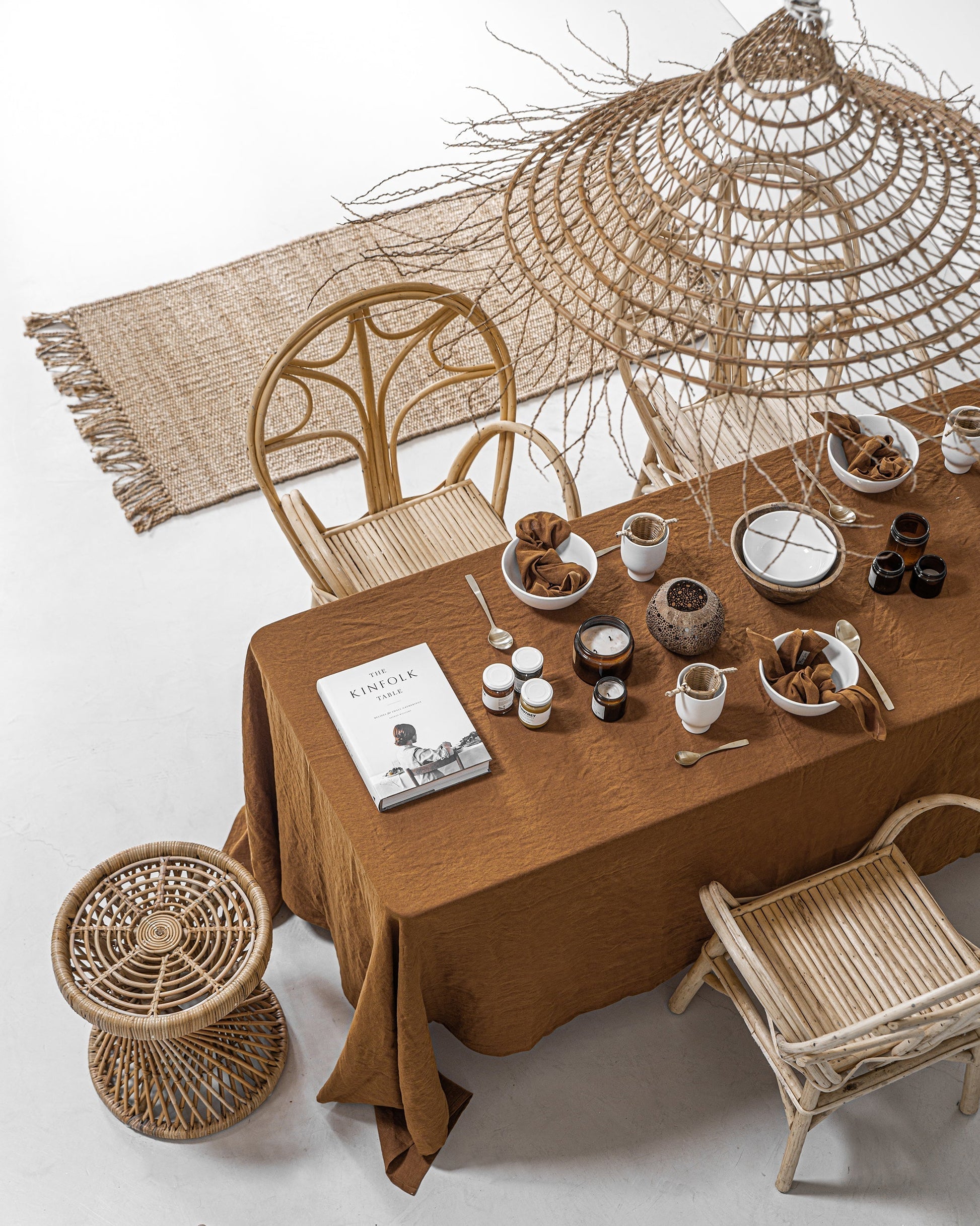 Custom size Latte linen tablecloth - MagicLinen