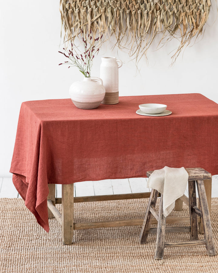 Clay Linen tablecloth - MagicLinen