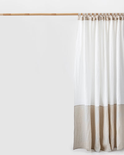 Color-block linen curtain panel (1 pcs) in Ivory - MagicLinen