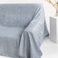 Linen couch cover in Blue melange - MagicLinen