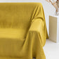 Custom size linen couch cover in Moss yellow - MagicLinen