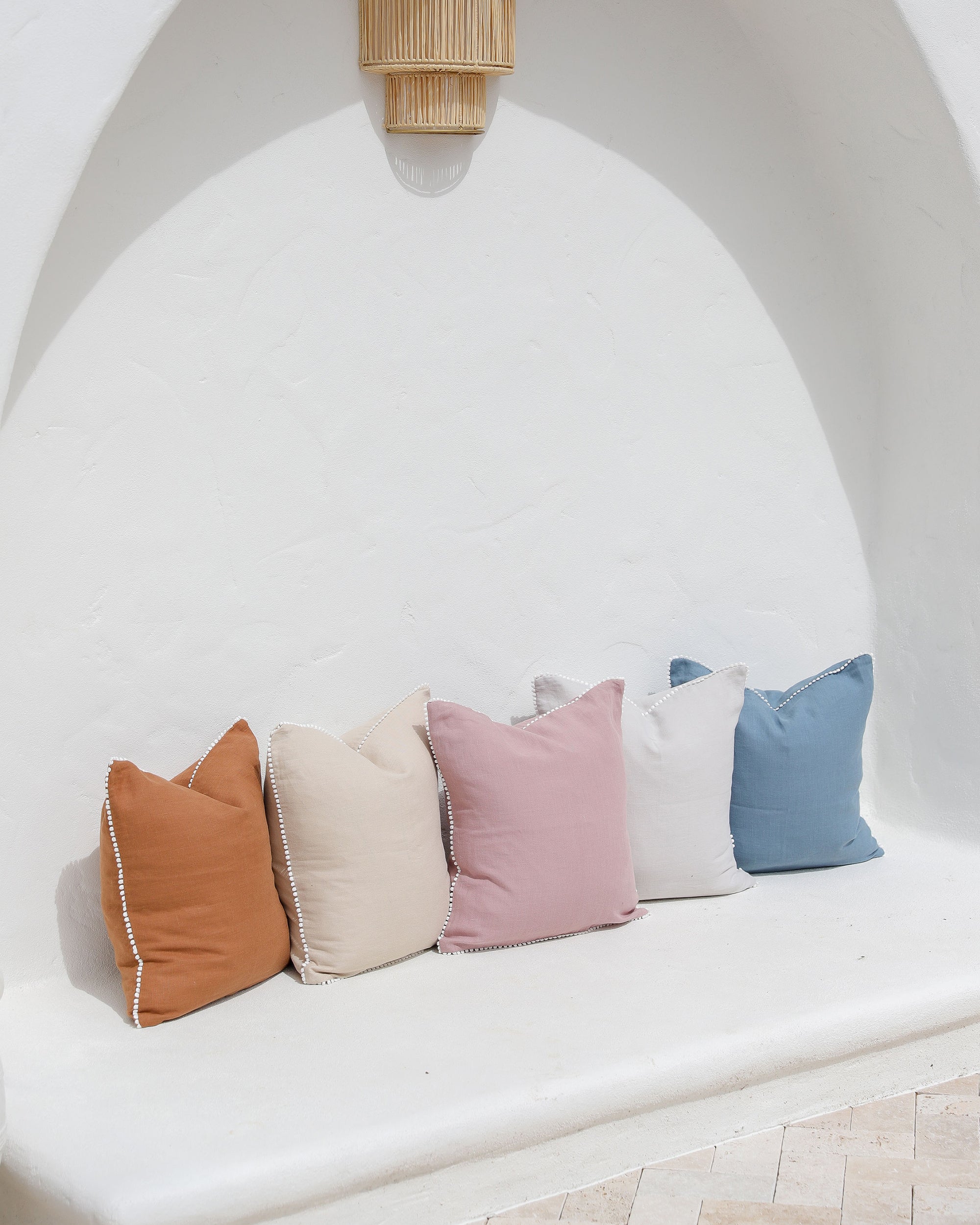 Cushion covers shop with pom poms