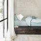 Custom size Dusty blue linen duvet cover - MagicLinen