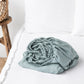 Custom size Dusty blue linen fitted sheet - MagicLinen