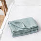 Custom size Dusty blue linen flat sheet - MagicLinen