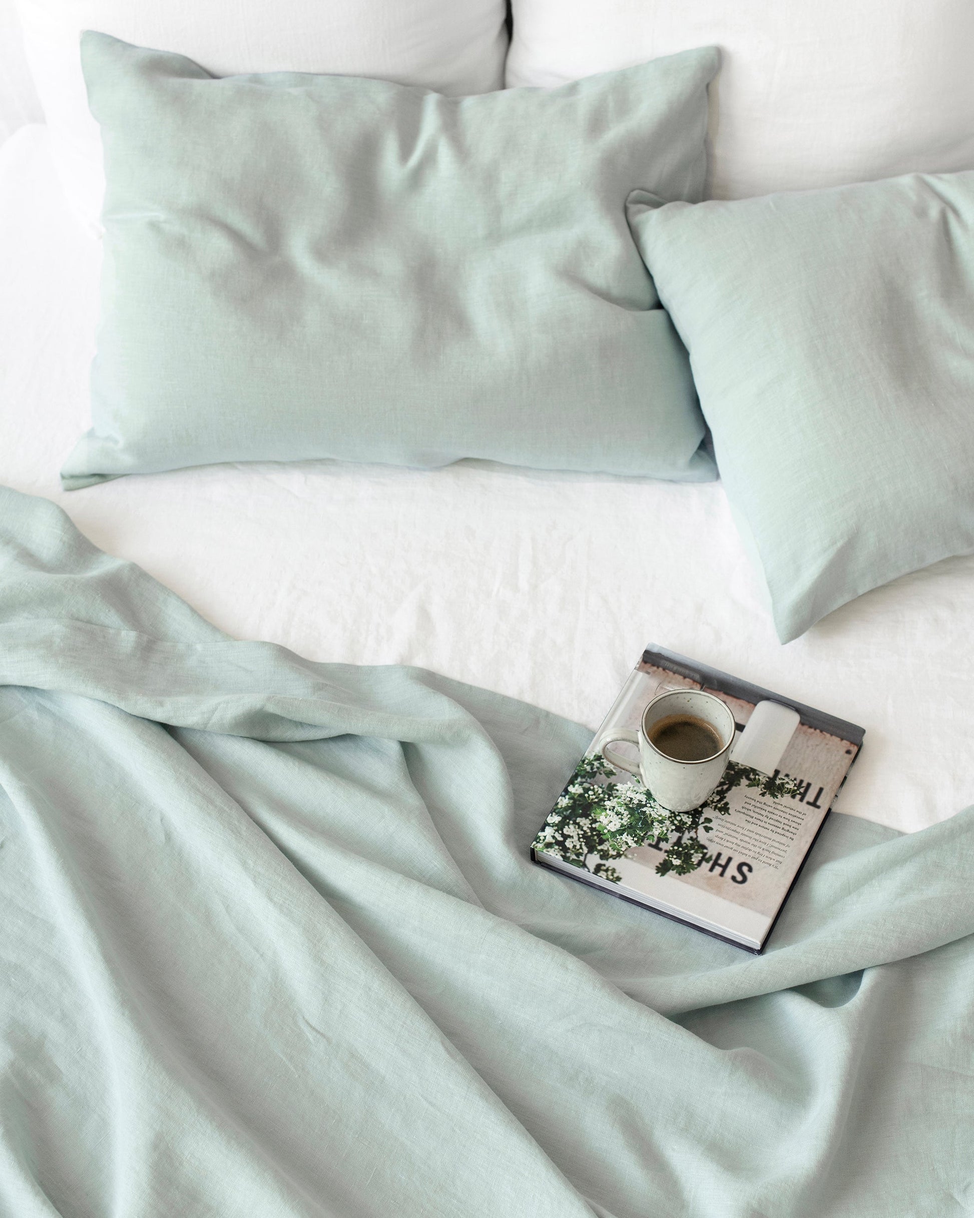 Custom size Dusty blue linen pillowcase - MagicLinen