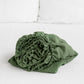 Custom size Forest green linen fitted sheet - MagicLinen