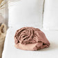 Custom size Peach linen fitted sheet - MagicLinen