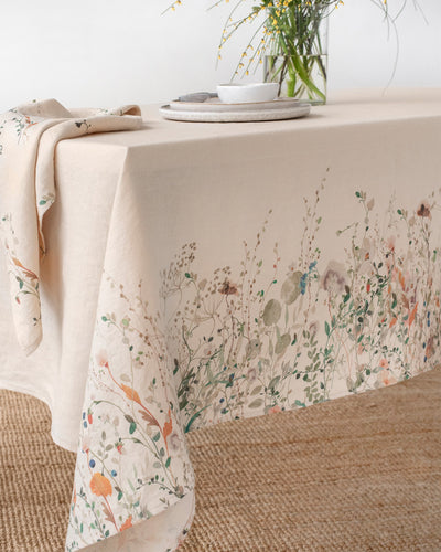 Floral print linen tablecloth - MagicLinen