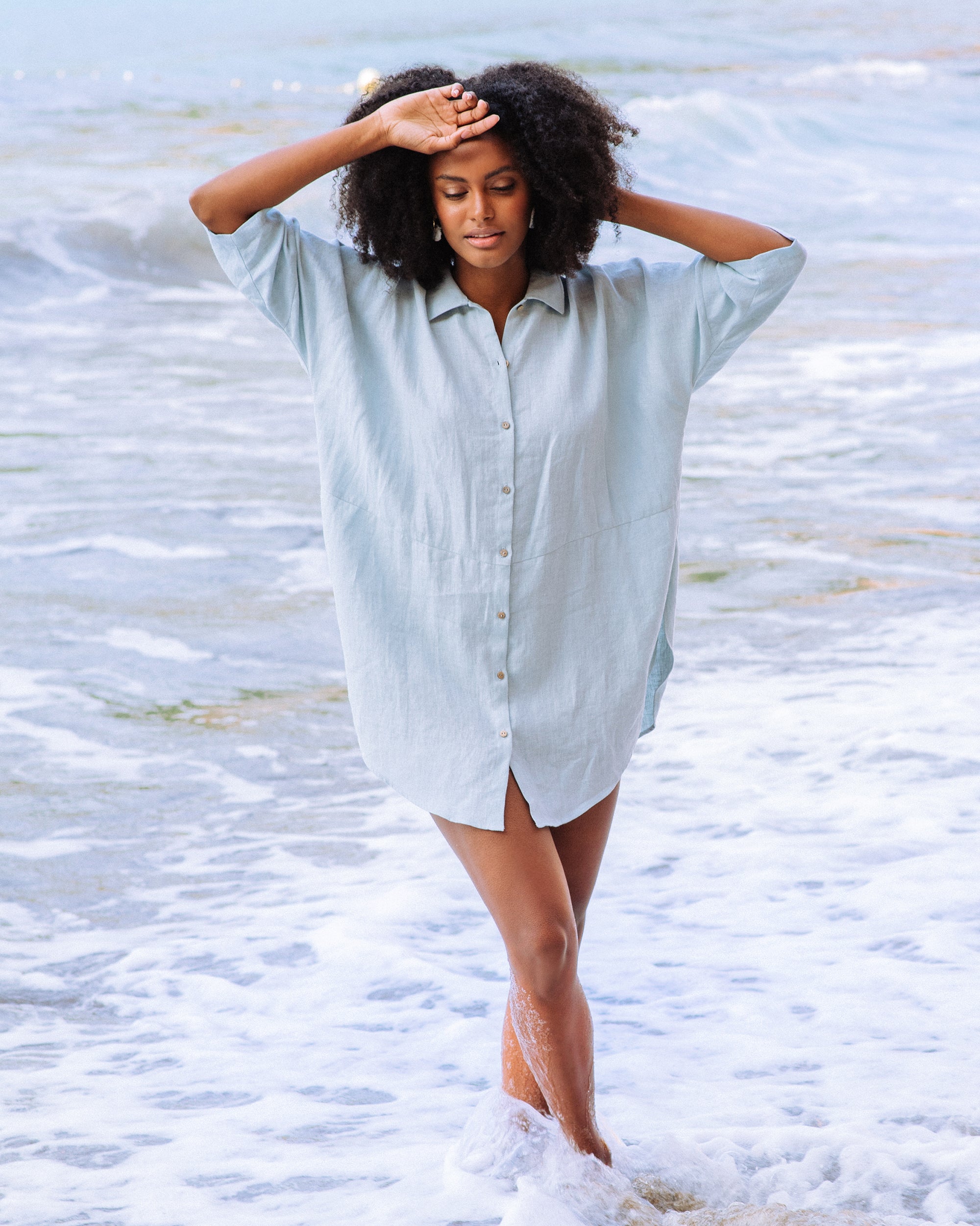 White linen shirt see through sale