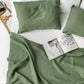 Custom size Forest green linen flat sheet - MagicLinen