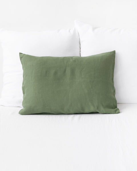 Set of 2, 4, 6 Stonewashed Linen Pillow Cases in Stylish Forest  Green/softened Linen Throw Pillows in Hunter Green/decorative Pillow Cases  