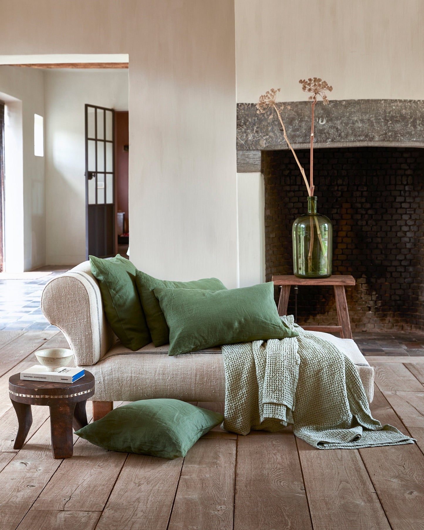 Custom size Forest green linen pillowcase - MagicLinen