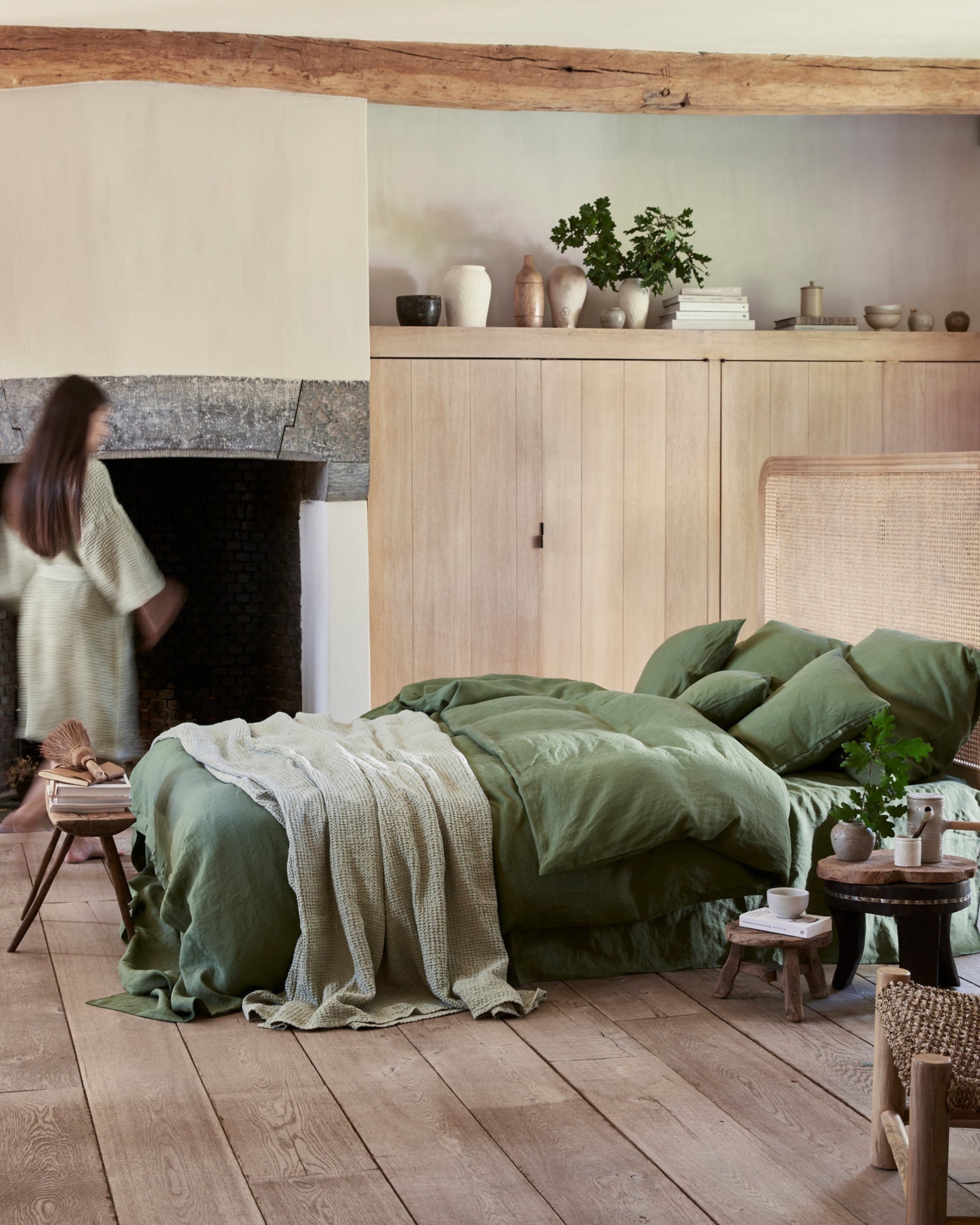 Custom size Forest green linen pillowcase - MagicLinen