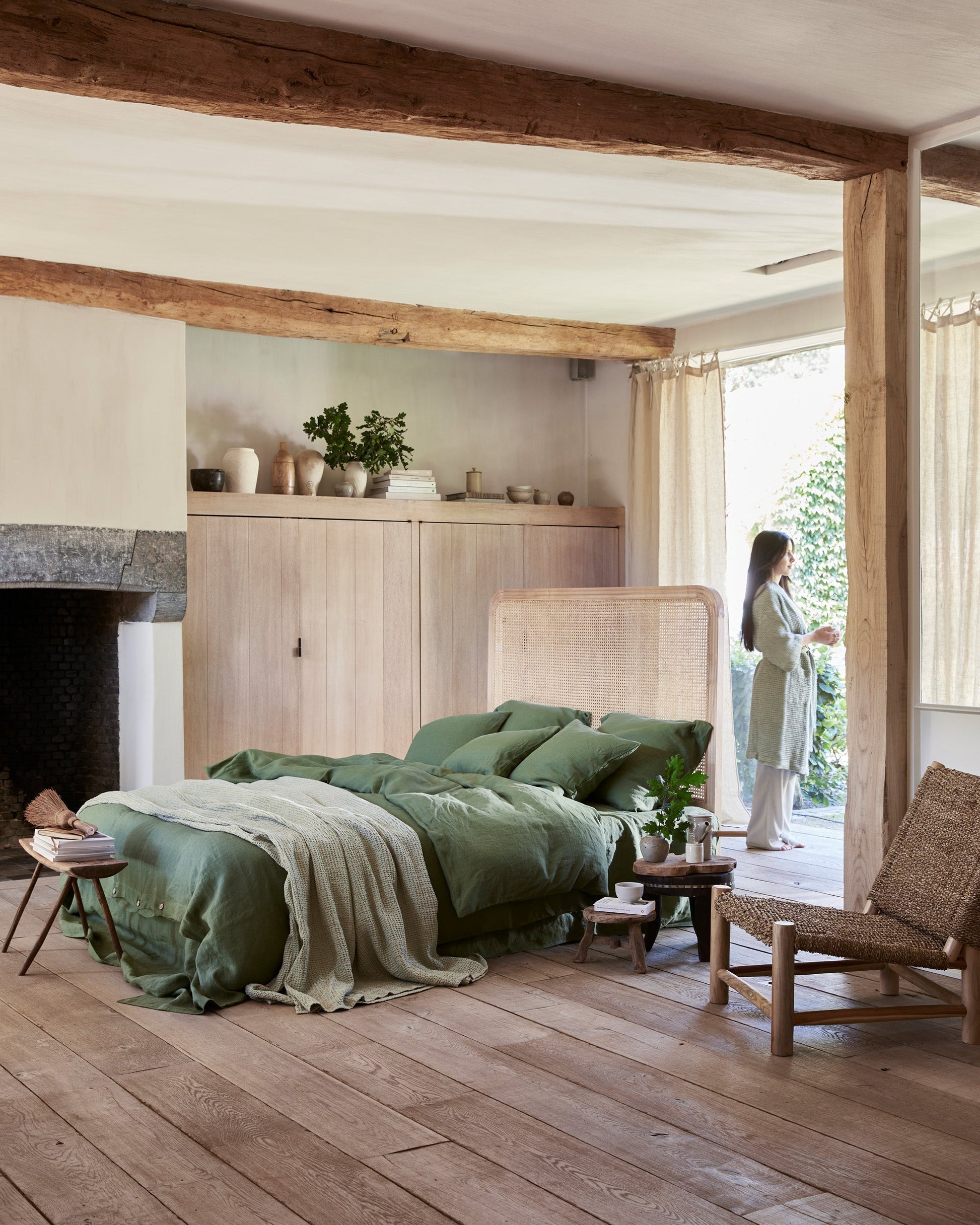 Custom size Forest green linen pillowcase - MagicLinen